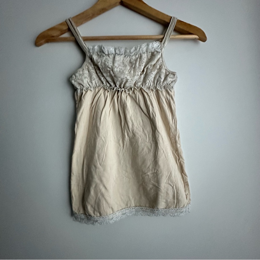 Elegant Cream Lace Trim Top (Asian Medium, US XS)